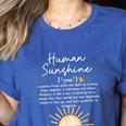 Vintage Human Sunshine Definition Teachers Mom Boss Women Women's Heather T-Shirt Heather True Royal