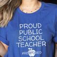 Vintage Proud Public School Teacher Red For Ed T-Shirt Women's Heather T-Shirt Heather True Royal Vintage Proud Public School Teacher Red For Ed T-Shirt Women's Heather T-Shirt Heather True Royal