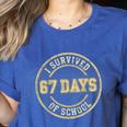 Vintage I Survived 67 Days Of School Teachers Students Women's Heather T-Shirt Heather True Royal