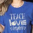 Vintage Teach Love Inspire Red For Ed Teacher Supporter Men Women Girls Kids Women's Heather T-Shirt Heather True Royal Vintage Teach Love Inspire Red For Ed Teacher Supporter Men Women Girls Kids Women's Heather T-Shirt Heather True Royal