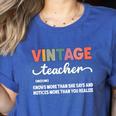 Vintage Teacher Knows More Than She Says Outfit Definition Women's Heather T-Shirt Heather True Royal