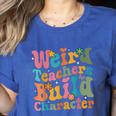 Vintage Teacher Sayings Weird Teachers Build Character For Men Women Women's Heather T-Shirt Heather True Royal