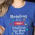 Vintage Teachers And Students Book Reading Adventure Women's Heather T-Shirt Heather True Royal