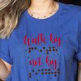 Visually Impaired Teacher Braille Bible Verse Walk By Faith Women's Heather T-Shirt Heather True Royal Visually Impaired Teacher Braille Bible Verse Walk By Faith Women's Heather T-Shirt Heather True Royal