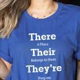 Vocabulary Police Their There They'Re English Teacher Women's Heather T-Shirt Heather True Royal