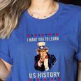 I Want You To Learn US History American Teacher School For Men Women Women's Heather T-Shirt Heather True Royal I Want You To Learn US History American Teacher School For Men Women Women's Heather T-Shirt Heather True Royal
