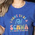 I Want To Be a SCHWA It's Never Stressed Reading Teacher Women's Heather T-Shirt Heather True Royal I Want To Be a SCHWA It's Never Stressed Reading Teacher Women's Heather T-Shirt Heather True Royal