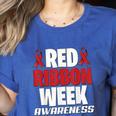 We Wear Red For Red Ribbon Week Awareness Mothers Teachers Women's Heather T-Shirt Heather True Royal We Wear Red For Red Ribbon Week Awareness Mothers Teachers Women's Heather T-Shirt Heather True Royal