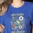 Weird Teachers Build Character Frog Reading Book Librarian Women's Heather T-Shirt Heather True Royal