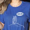 Whom Owl Grammar English Teacher Women's Heather T-Shirt Heather True Royal Whom Owl Grammar English Teacher Women's Heather T-Shirt Heather True Royal