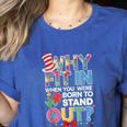 Why Fit In Doctor Teacher Cat In Hat Cool Autism Awareness Men Women Kids Women's Heather T-Shirt Heather True Royal Why Fit In Doctor Teacher Cat In Hat Cool Autism Awareness Men Women Kids Women's Heather T-Shirt Heather True Royal