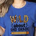 Wild About 2Nd Grade School Grade Teacher Women's Heather T-Shirt Heather True Royal