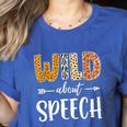 Wild About Speech SLP Leopard Teacher Back To School Kids Women's Heather T-Shirt Heather True Royal Wild About Speech SLP Leopard Teacher Back To School Kids Women's Heather T-Shirt Heather True Royal