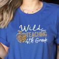 Wild About Teaching School Crew 4th Grade Teacher Squad Women's Heather T-Shirt Heather True Royal Wild About Teaching School Crew 4th Grade Teacher Squad Women's Heather T-Shirt Heather True Royal