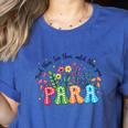 Wildflower Para Floral Paraprofessional Paraeducator Teacher Women's Heather T-Shirt Heather True Royal