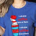 I Will Drink Coffee Here Or There Teacher Teaching Women's Heather T-Shirt Heather True Royal