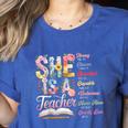 Women Bible Verse Christian Teacher God Says Back To School Women's Heather T-Shirt Heather True Royal Women Bible Verse Christian Teacher God Says Back To School Women's Heather T-Shirt Heather True Royal