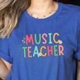 Women Music Teacher First Day Of School Elementary School Women's Heather T-Shirt Heather True Royal