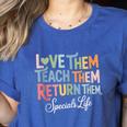 Women Teach Them Love Them Return Them Specials Teacher Life Women's Heather T-Shirt Heather True Royal Women Teach Them Love Them Return Them Specials Teacher Life Women's Heather T-Shirt Heather True Royal