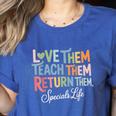 Women Teach Them Love Them Return Them Specials Teacher Life Women's Heather T-Shirt Heather True Royal Women Teach Them Love Them Return Them Specials Teacher Life Women's Heather T-Shirt Heather True Royal