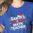 Xmas Lighting Santa's Favorite Math Teacher Christmas Women's Heather T-Shirt Heather True Royal