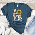 4th Grade Teacher Love Autumn Fall Sunflower Appreciation Women's Heather T-Shirt Heather Deep Teal