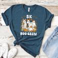 5K Boo Crew Halloween Teacher K5 Floral Ghost Trick Or Teach Women's Heather T-Shirt Heather Deep Teal
