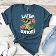 Alligator Later Gator Teacher Summer Last Day Fun Women's Heather T-Shirt Heather Deep Teal