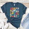 Alphabet Hi Back To School ABC Pre K Kindergarten Teacher Women's Heather T-Shirt Heather Deep Teal Alphabet Hi Back To School ABC Pre K Kindergarten Teacher Women's Heather T-Shirt Heather Deep Teal