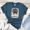Bleached Teacher Para Life Paraprofessional Cute Messy Bun For Men Women Girls Kids Women's Heather T-Shirt Heather Deep Teal