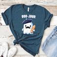 Boo Jour Ghost French Teacher Vintage Teacherlife Groovy Women's Heather T-Shirt Heather Deep Teal