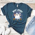 Boo Jour Ghost Halloween French Teacher Cute Coffe Croissant Women's Heather T-Shirt Heather Deep Teal Boo Jour Ghost Halloween French Teacher Cute Coffe Croissant Women's Heather T-Shirt Heather Deep Teal