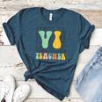 Braille Teacher Of The Visually Impaired Groovy VI Teacher Women's Heather T-Shirt Heather Deep Teal Braille Teacher Of The Visually Impaired Groovy VI Teacher Women's Heather T-Shirt Heather Deep Teal