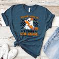 You Can't Scare Me I Teach 6th Grade Retro Teacher Halloween Women's Heather T-Shirt Heather Deep Teal