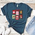 Christmas Teacher Stamps Women's Heather T-Shirt Heather Deep Teal
