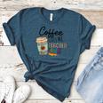 Coffee Gives Me Teacher Power Teacher Elementary Women Women's Heather T-Shirt Heather Deep Teal