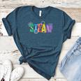 Colorful Steam Letters For Steam Program Teacher And Student Women's Heather T-Shirt Heather Deep Teal Colorful Steam Letters For Steam Program Teacher And Student Women's Heather T-Shirt Heather Deep Teal