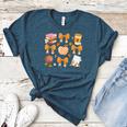 Coquette Bow Teacher Thanksgiving Fall Autumn Girls Women Women's Heather T-Shirt Heather Deep Teal