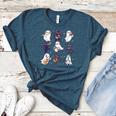 Cute Ghost Cat Playing Musical Halloween Music Teacher Women's Heather T-Shirt Heather Deep Teal Cute Ghost Cat Playing Musical Halloween Music Teacher Women's Heather T-Shirt Heather Deep Teal