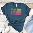 Cute Math Teacher Peace Love Math Women's Heather T-Shirt Heather Deep Teal