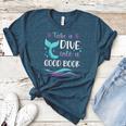 Cute Mermaid Librarian Teacher Dive Into A Good Book Reading Women's Heather T-Shirt Heather Deep Teal