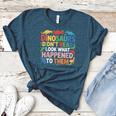 Dinosaurs Didnt Read Look What Happened To Them Cute Teacher Women's Heather T-Shirt Heather Deep Teal
