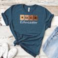Educator Science Teacher Melanin Educator Science Women's Heather T-Shirt Heather Deep Teal
