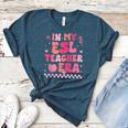 In My Esl Teacher Era Back To School ESL Teacher Groovy Women's Heather T-Shirt Heather Deep Teal
