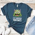 Eye Survived 100 Days Of School Monster Lover Teacher Kids Women's Heather T-Shirt Heather Deep Teal Eye Survived 100 Days Of School Monster Lover Teacher Kids Women's Heather T-Shirt Heather Deep Teal