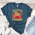 Fall In Love With Learning Pumpkin Thanksgiving Teacher Fall Women's Heather T-Shirt Heather Deep Teal Fall In Love With Learning Pumpkin Thanksgiving Teacher Fall Women's Heather T-Shirt Heather Deep Teal