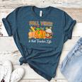 Fall Vibes And That Teacher Life Autumn Thanksgiving Women's Heather T-Shirt Heather Deep Teal Fall Vibes And That Teacher Life Autumn Thanksgiving Women's Heather T-Shirt Heather Deep Teal