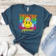 Field Trip Squad Groovy Field Day Smile Face Teacher Tie Dye Women's Heather T-Shirt Heather Deep Teal