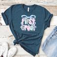 First Grade Coquette Bow Girls Teacher Team 1st Grade Squad Women's Heather T-Shirt Heather Deep Teal