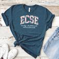 Floral ECSE Early Childhood Special Education SPED Teacher Women's Heather T-Shirt Heather Deep Teal Floral ECSE Early Childhood Special Education SPED Teacher Women's Heather T-Shirt Heather Deep Teal